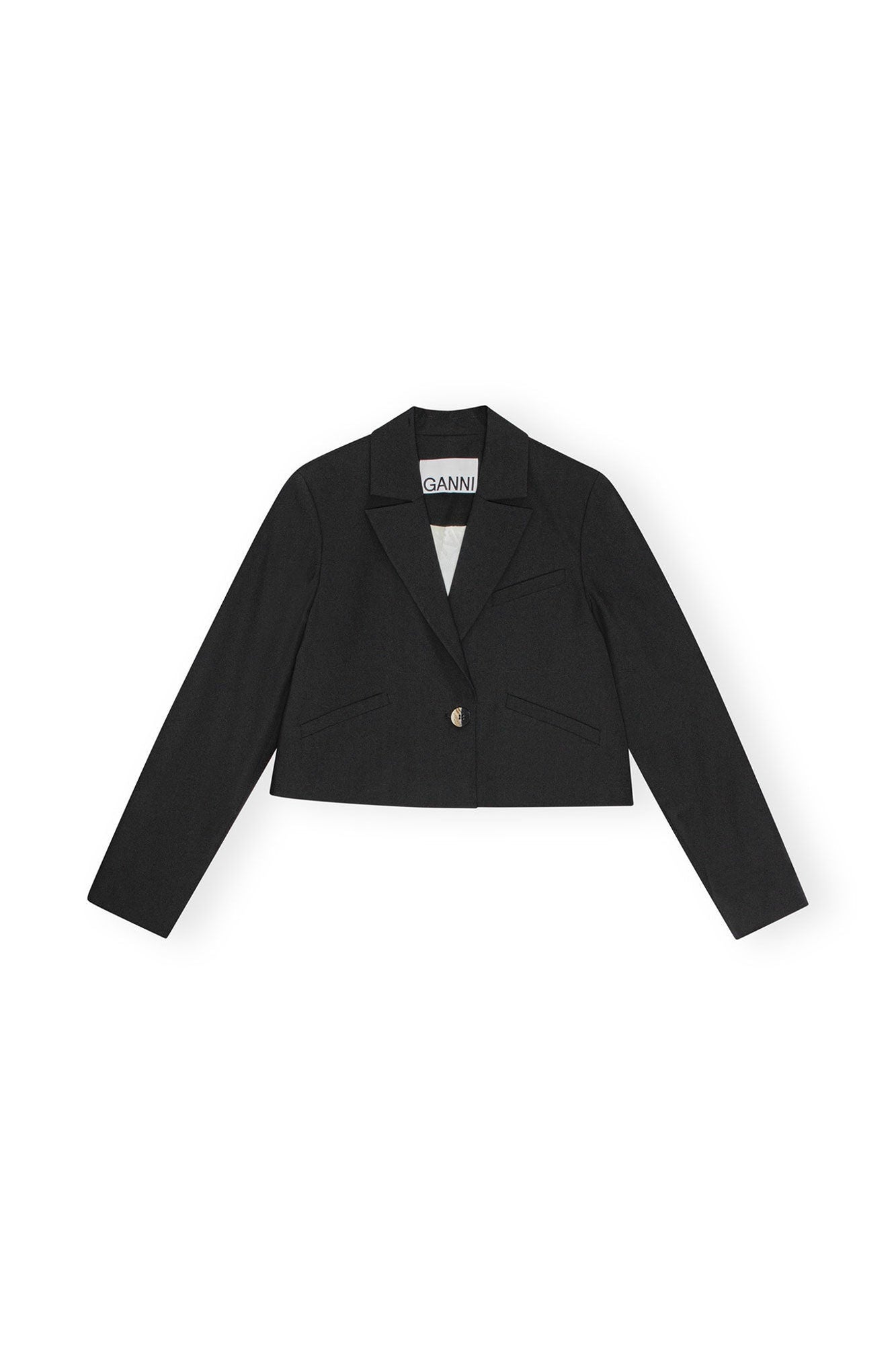 Drapey Melange Short Blazer | Black