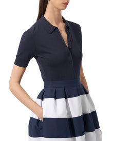 Short Sleeve Knit Polo | Midnight
