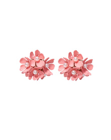 Cluster Enamel Flower Earring | Shell Pink
