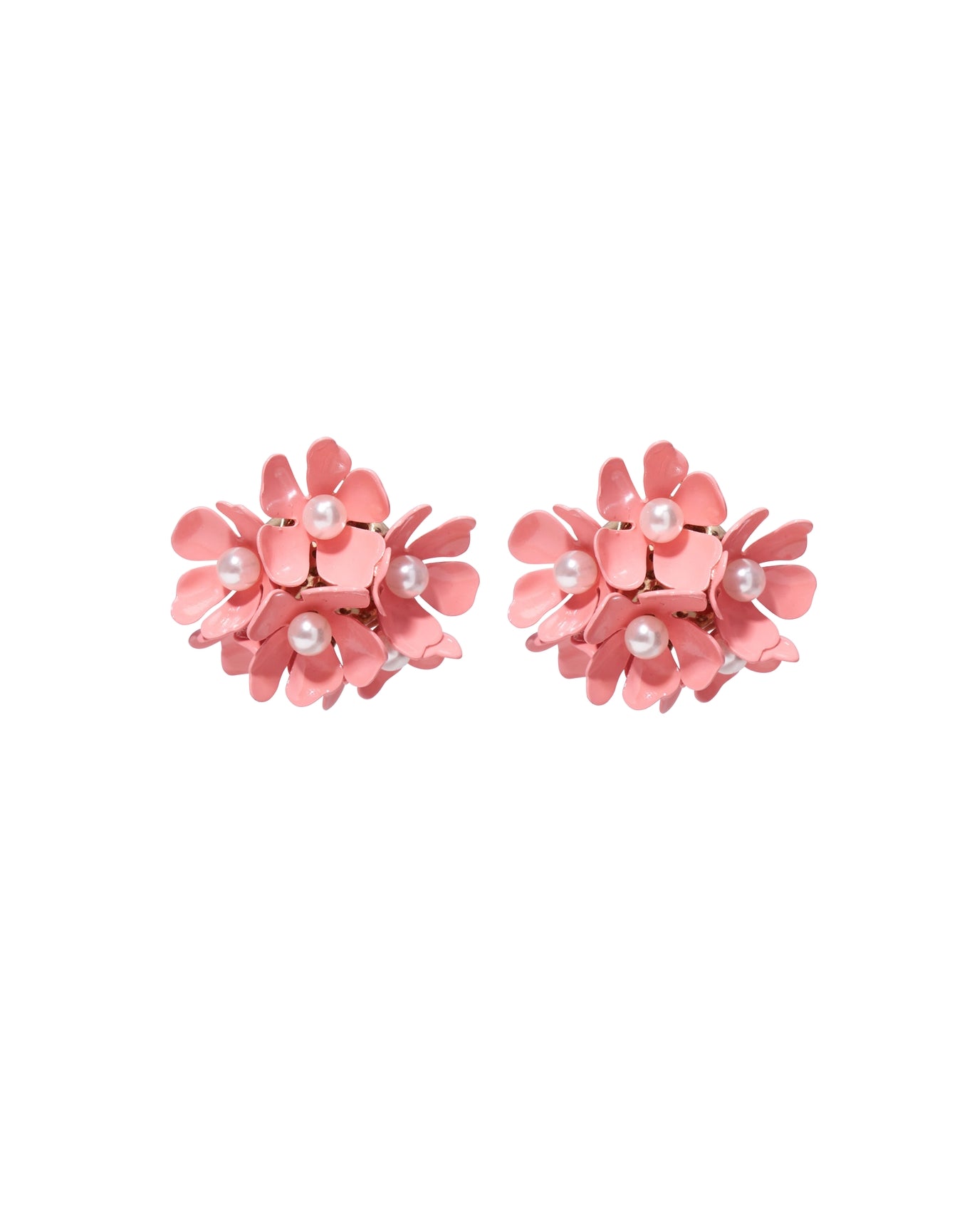 Cluster Enamel Flower Earring | Shell Pink
