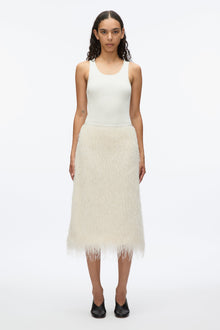Fringe Slip Skirt | Ivory