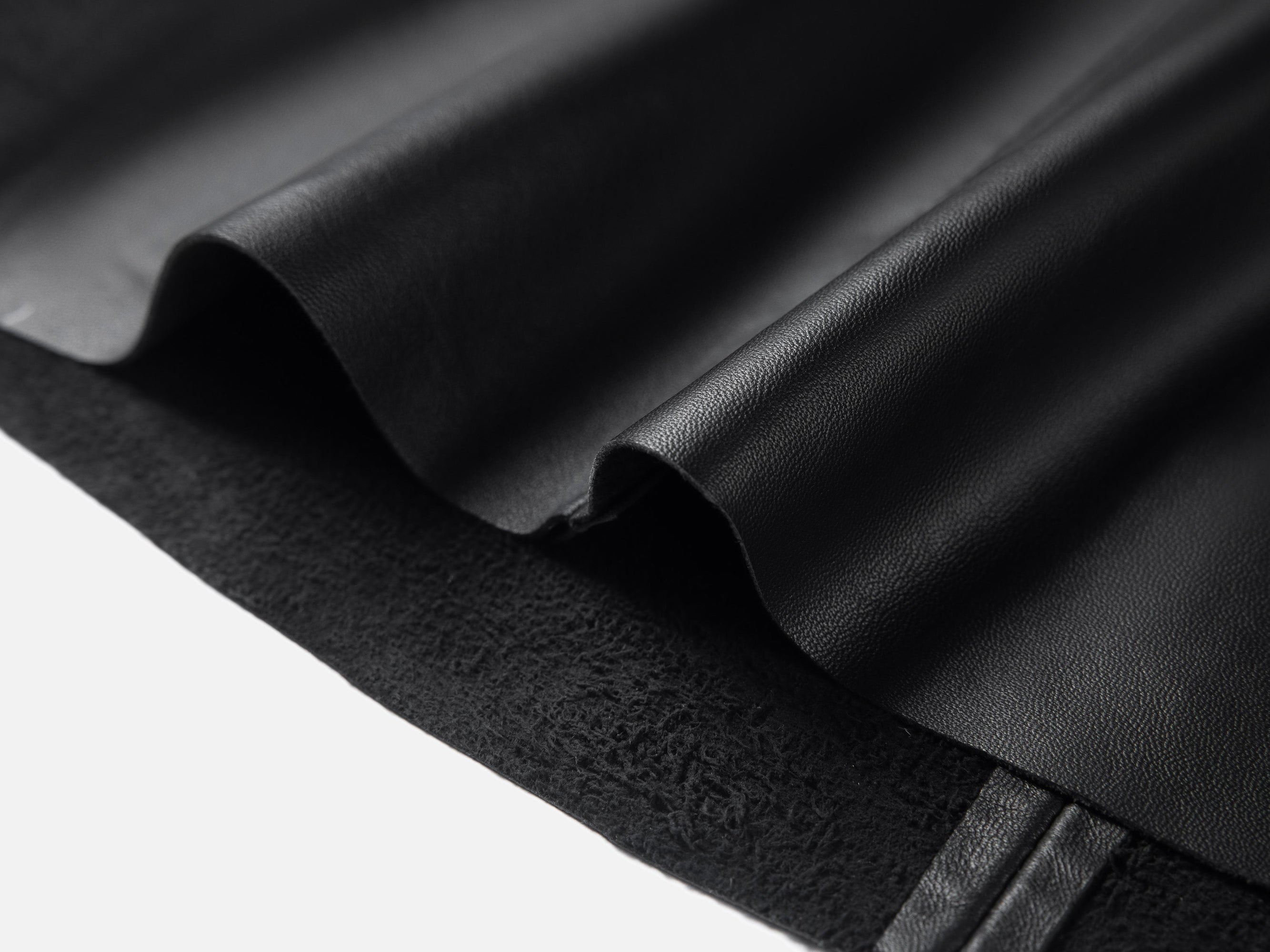 High-Waisted Lambskin Skirt | Black