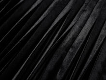 Velvet Pleated Midi Skirt | Black