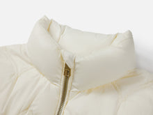 Knitted Panel Down-Padded Gilet | Beige