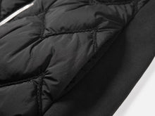 Knitted Panel Down-Padded Gilet | Black