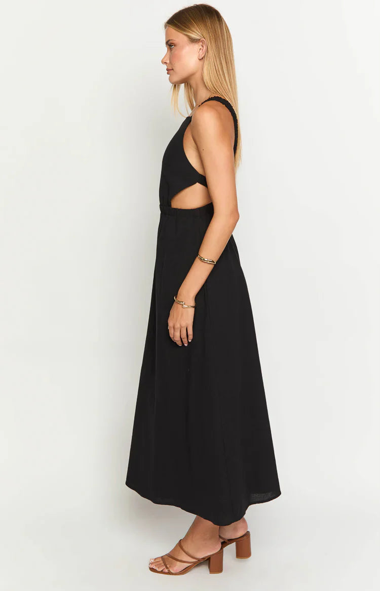 Kensie Backless Midi Dress | Black