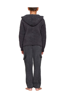 Youth | Cozychic Cable Hoodie | Carbon