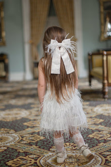 Eliza Ceremony Feather Hair Bow | Ivory