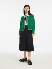 Trimmed Knit Top | Green