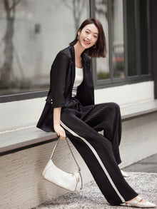 Silk Semi-Sheer Blazer | Black