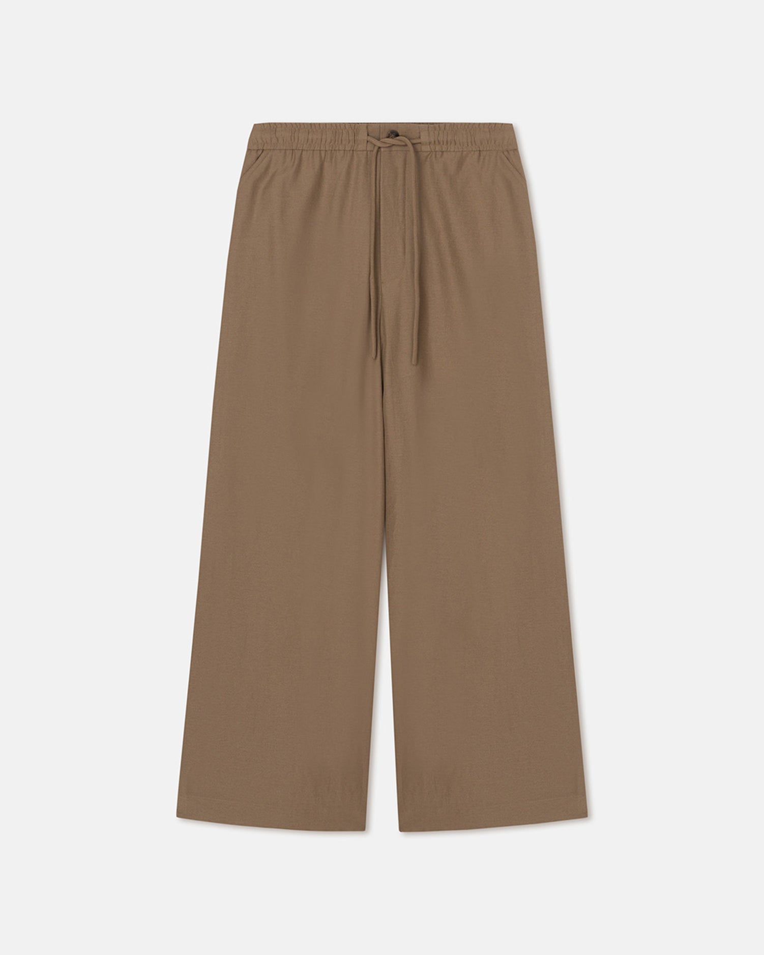 Mens | Einar Slub Shirting Drawstring Pants | Fossil Brown