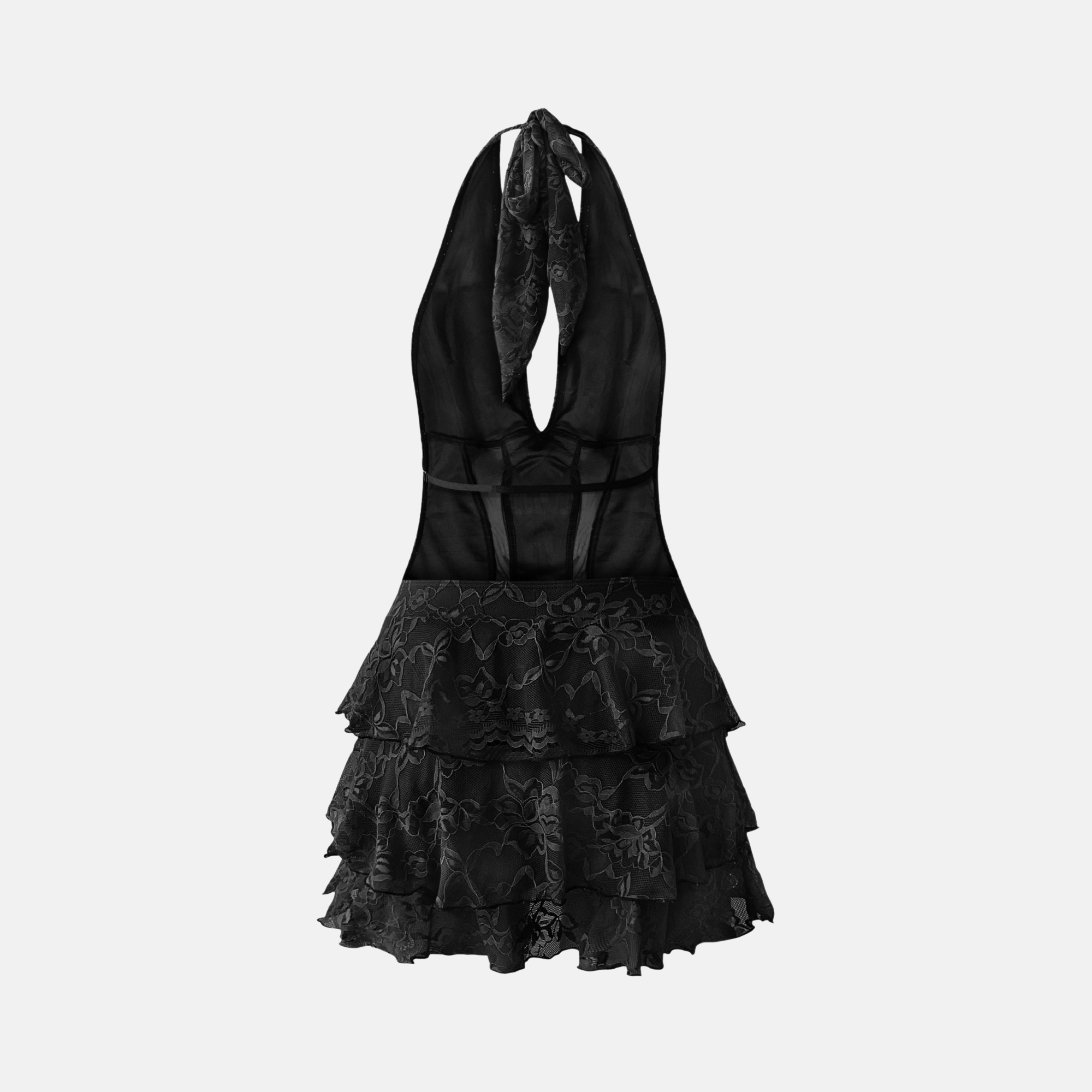 OW Collection ELEANOR Mini Dress Dress 121 - Black