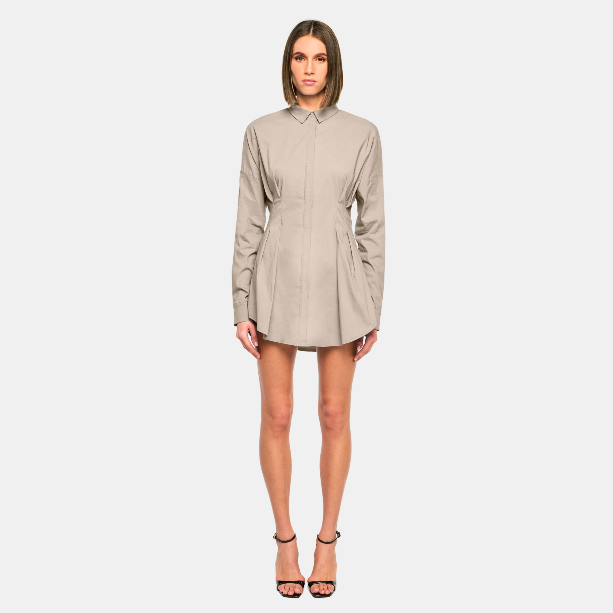 OW Collection ELLA Shirt Dress Dress 036 - Tan