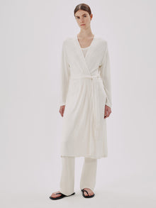 Another Tomorrow Elongated Robe in Vanilla – Jersey Women's Top