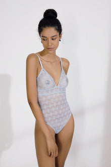 Cobweb Soft Triangle Bodysuit | Blue