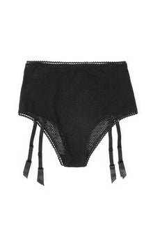 Original Betty High Waisted Brief w/ Removable Garters | Black