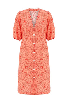 Palm Beach Button Down Cover up Dress | Flamingo Poppy