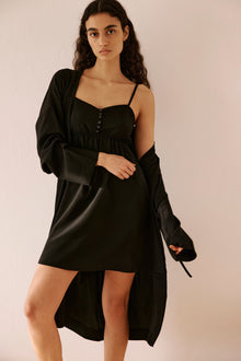 Silk Lounge Chemise | Black