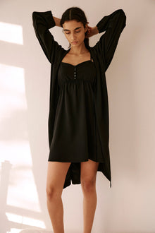 Silk Lounge Chemise | Black