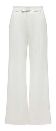 High-Waisted Wide-Leg Trouser | White