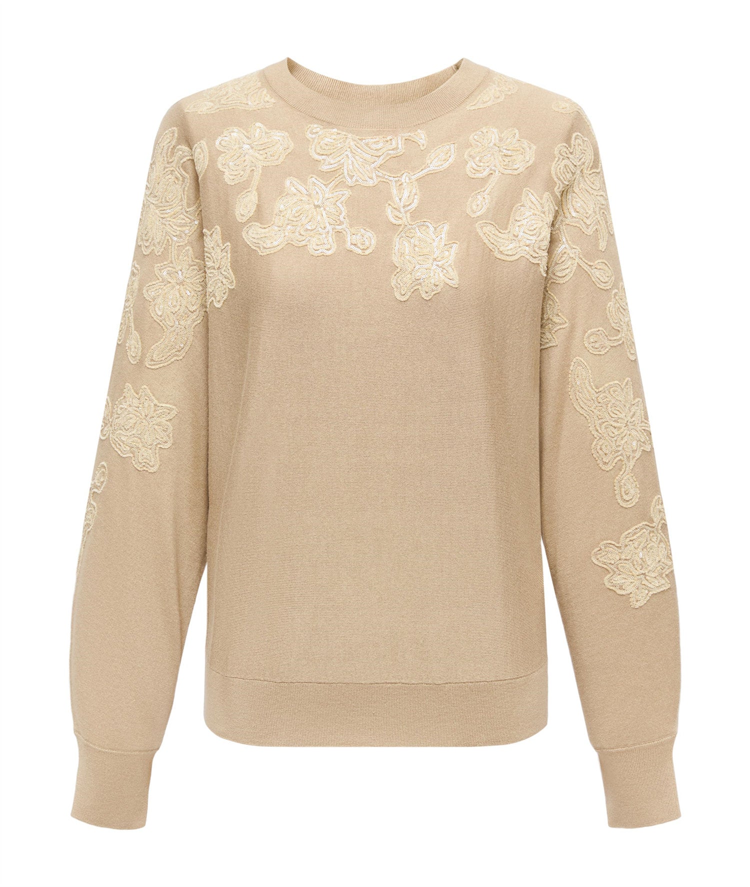 Silk and Wool Cashmere Knitted Sweater | Khaki