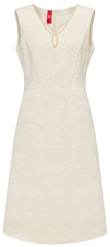 sleeveless textured vest skirt | Beige