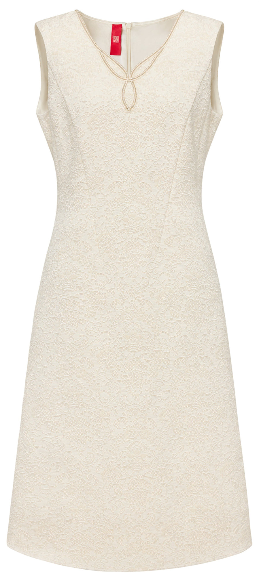 sleeveless textured vest skirt | Beige