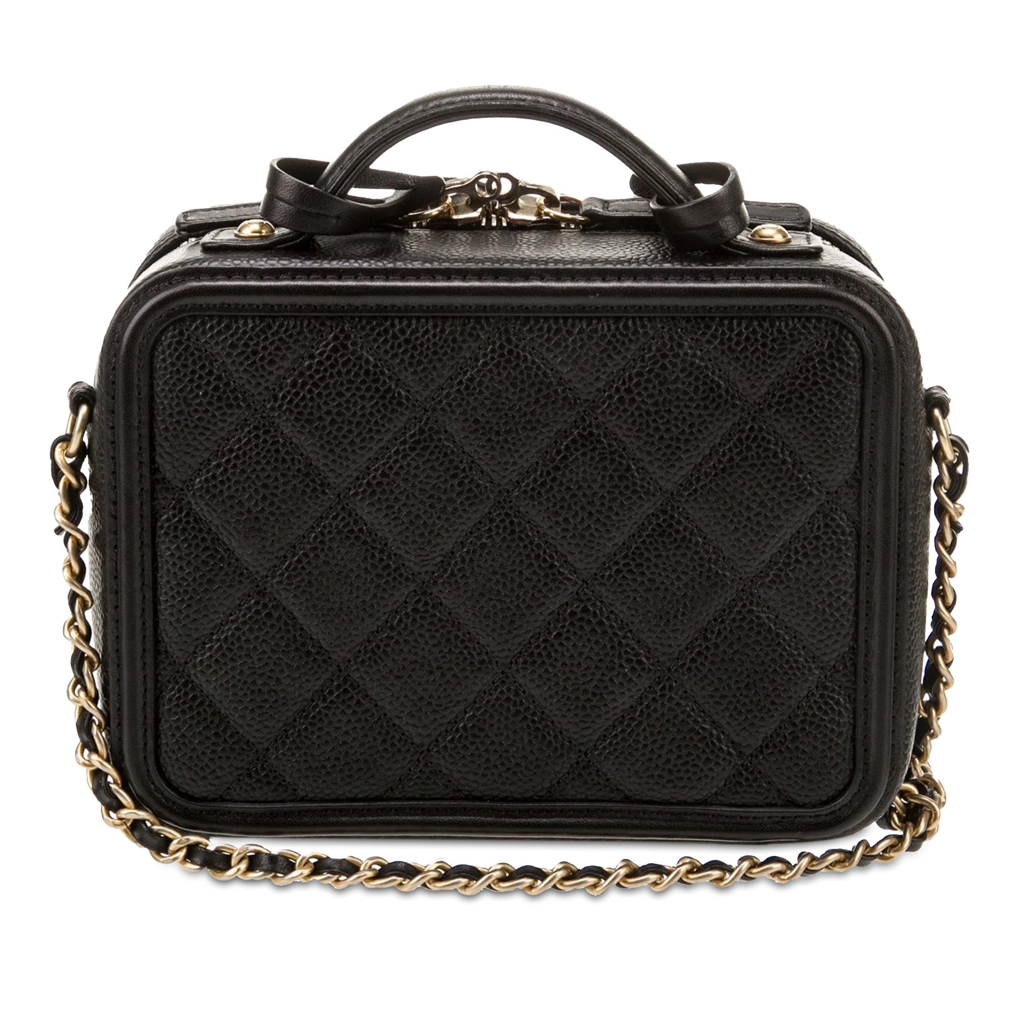 Chanel Pre-Owned Small Caviar Filigree Vanity Case | Women | Black