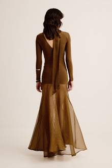 Aire Tie Maxi Dress | Dark Olive