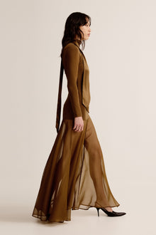 Aire Tie Maxi Dress | Dark Olive