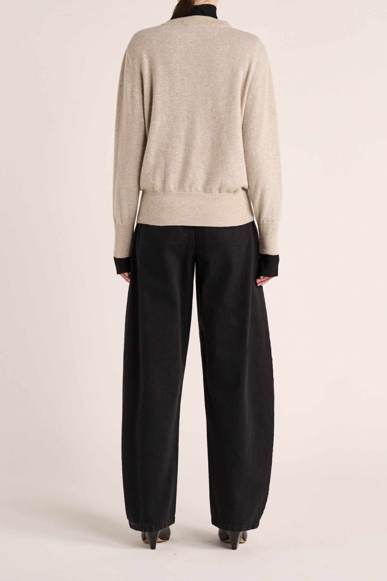 Mari Cashmere Crew Sweater | Oat Marle