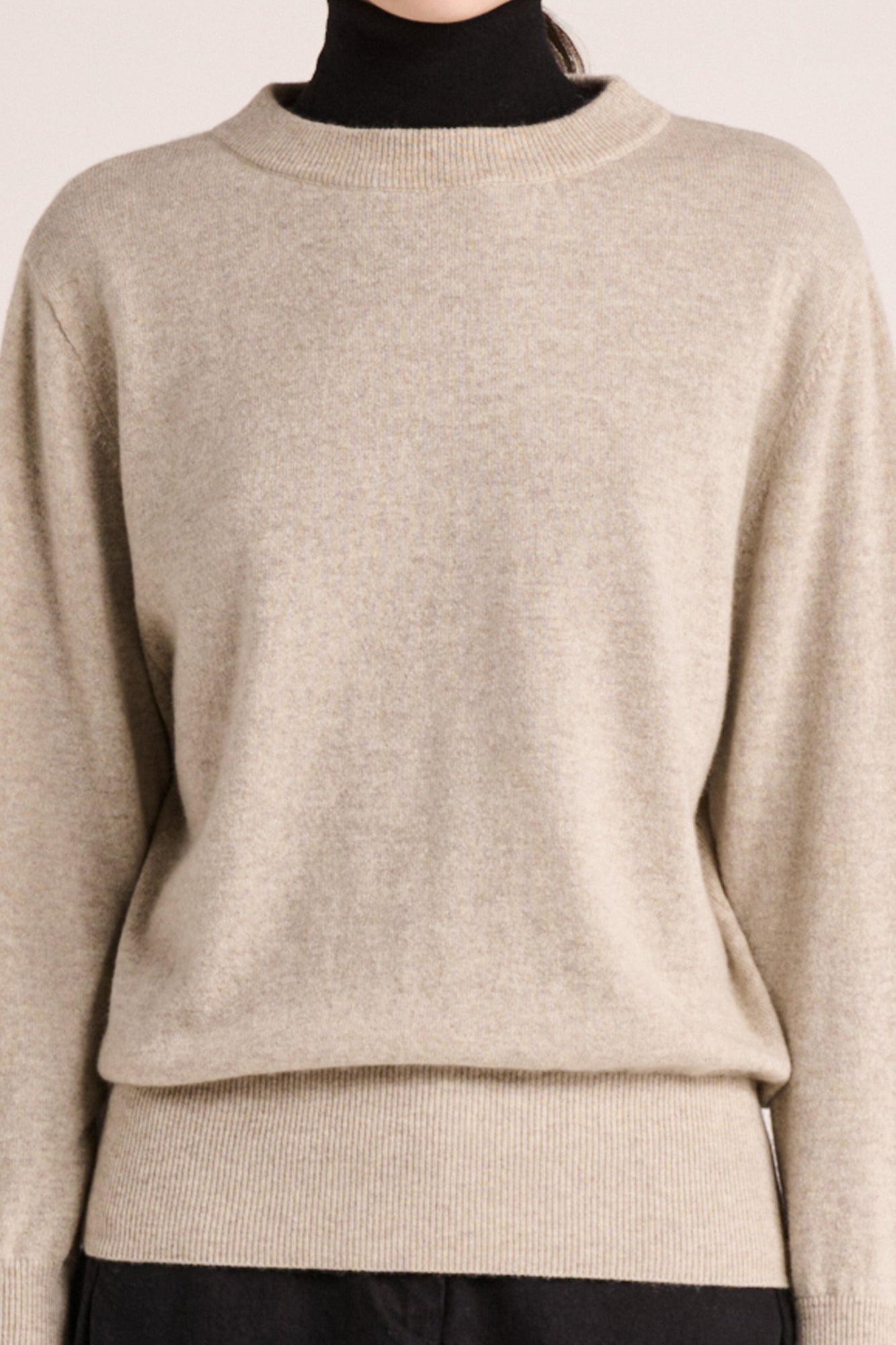 Mari Cashmere Crew Sweater | Oat Marle