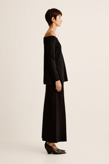 Obie Off Shoulder Knit Top | Black