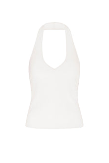 Obie Halter Knit Top | Light Crema
