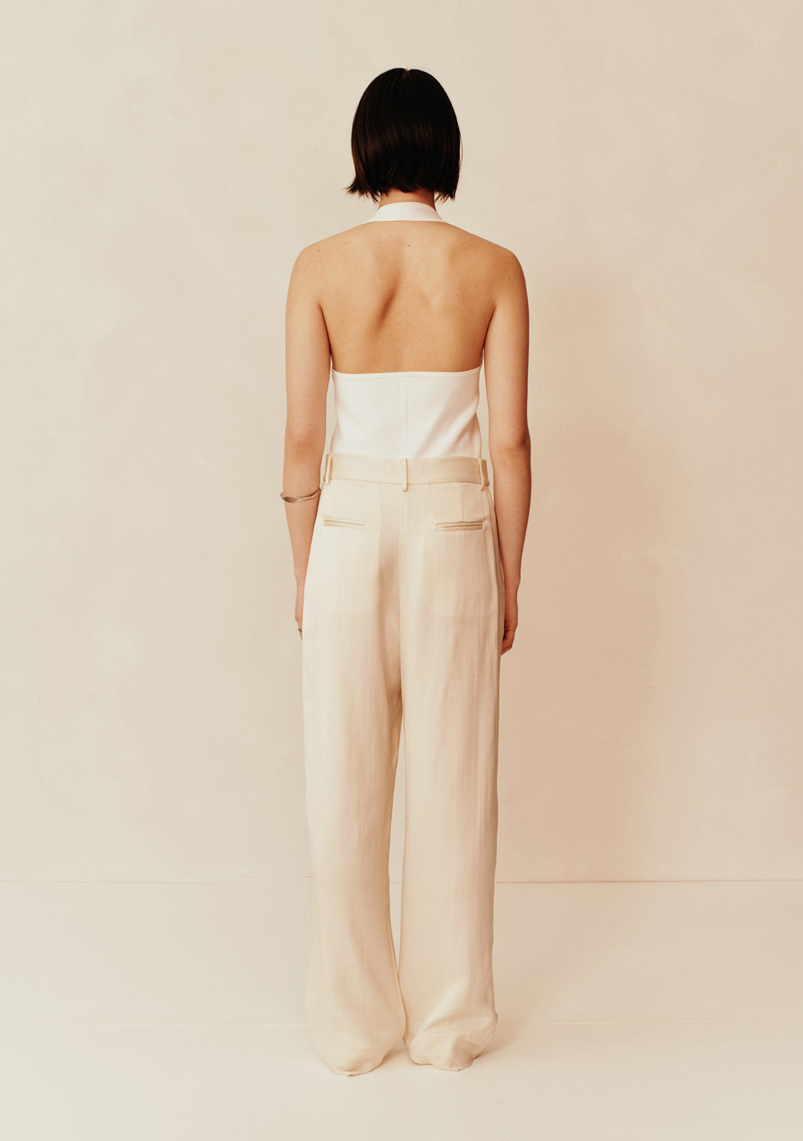Obie Halter Knit Top | Light Crema