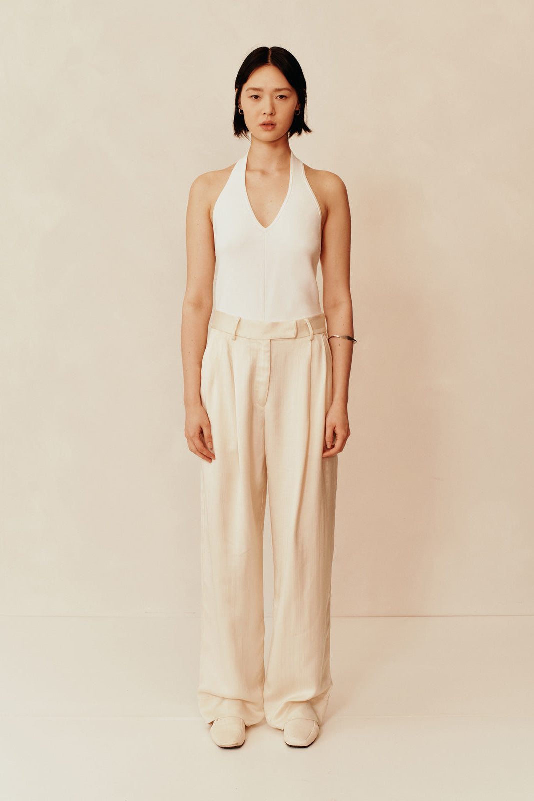 Obie Halter Knit Top | Light Crema