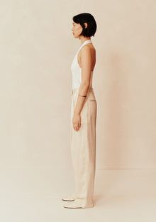 Obie Halter Knit Top | Light Crema