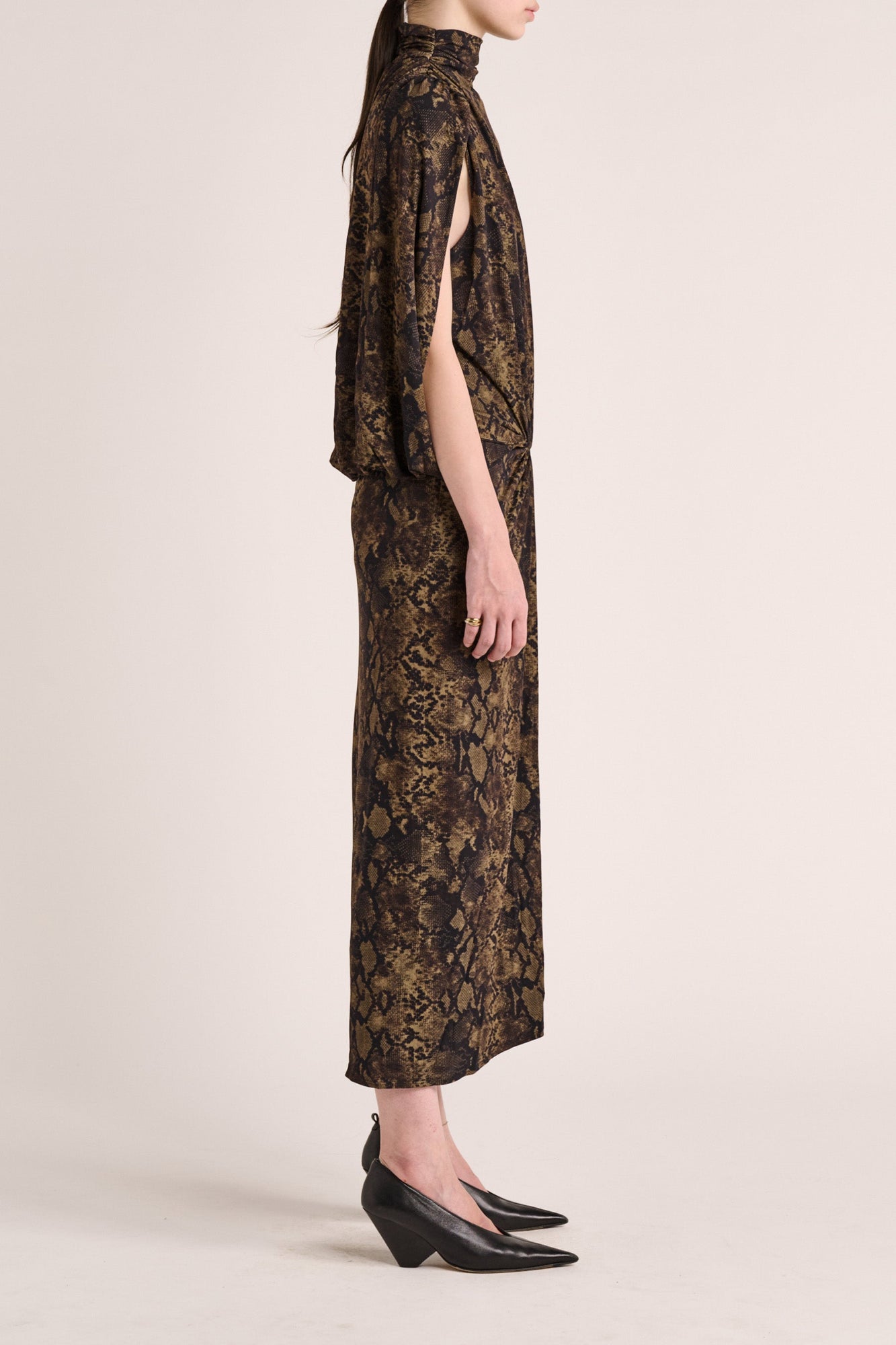 Solina Cape Dress | Python