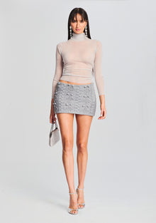 Brooke Embellished Knit Skirt | Chelsea Gray