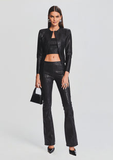 Lana Coated Knit Pant | Coated Black