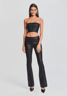 Lana Coated Knit Pant | Coated Black