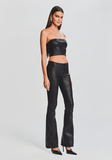 Lana Coated Knit Pant | Coated Black