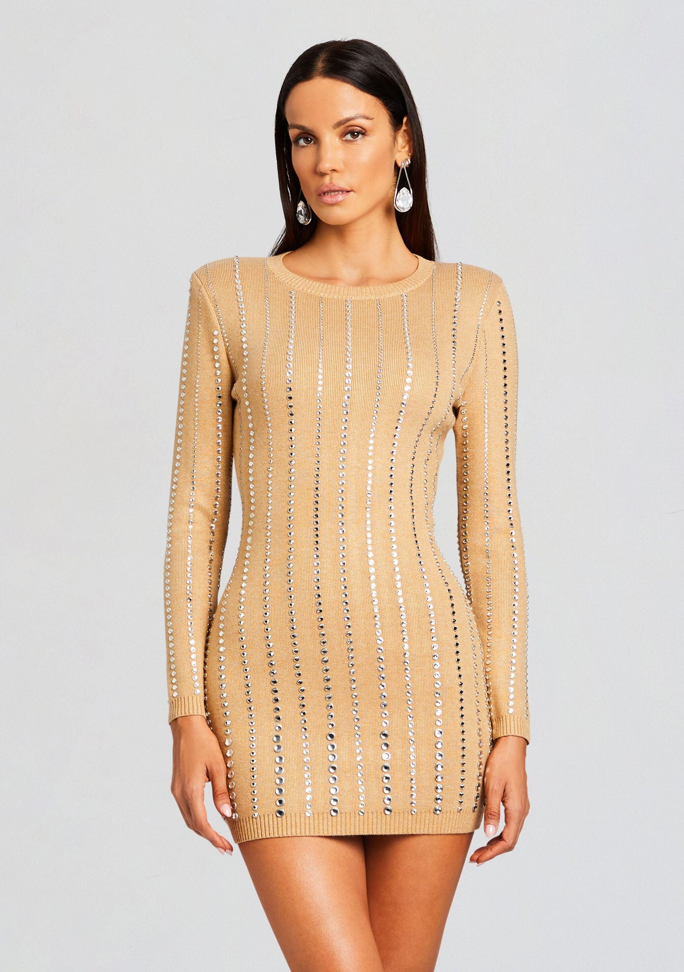 Virginia Embellished Knit Dress | Tannin