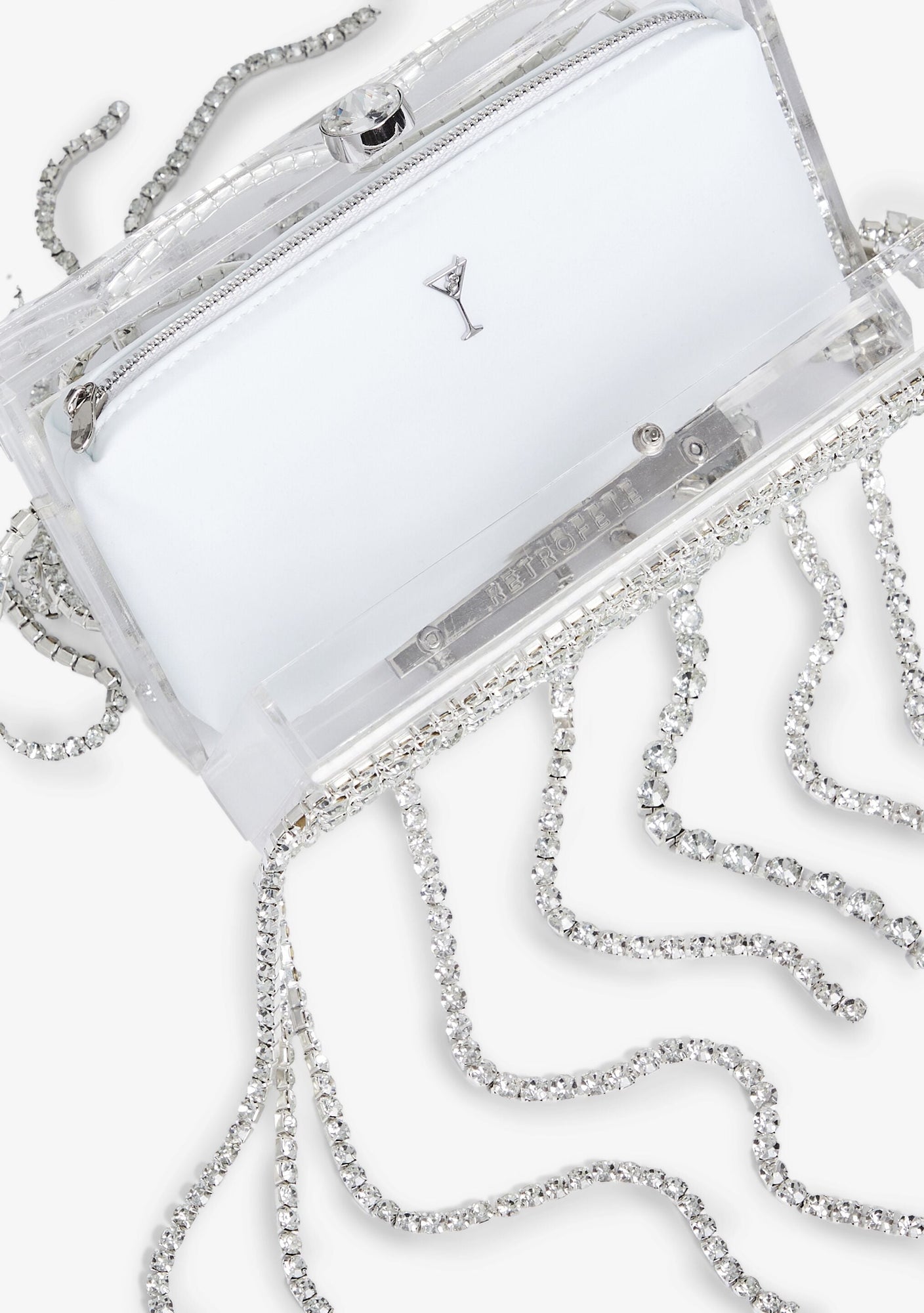 Georgina Crystal Bag | Clear/Silver