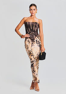 Shayna Silk Dress | Vintage Cheetah