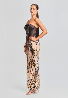 Shayna Silk Dress | Vintage Cheetah