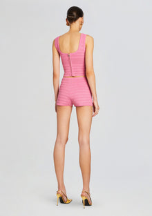 Sandra Bandage Knit Short | Metallic Candy Pink