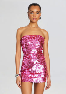 Nolia Sequin Embellished Dress | Candy Pink