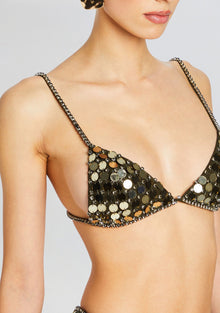 Silas Embellished Bra | Military Green