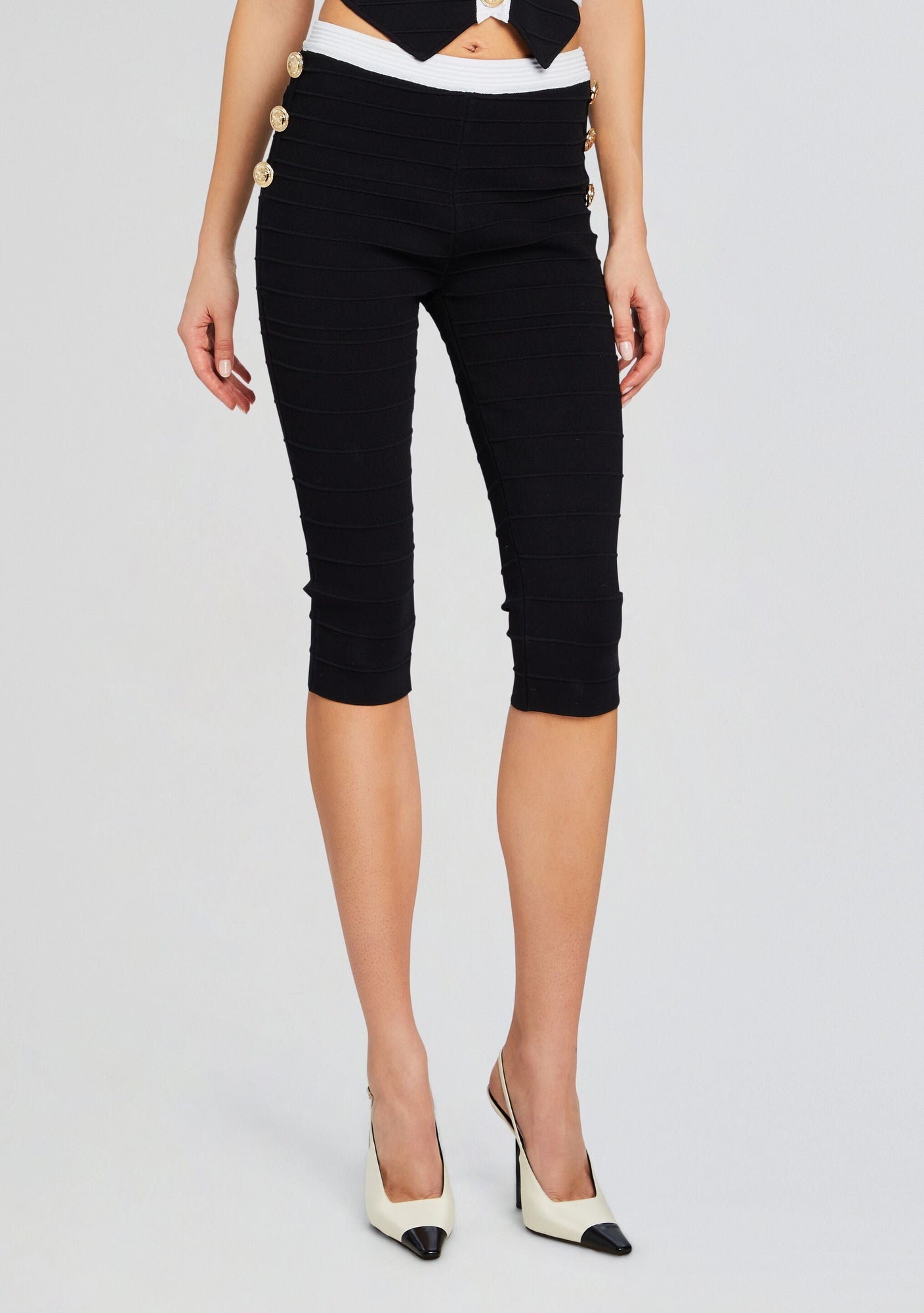 Morgana Bandage Knit Pant | Black/White